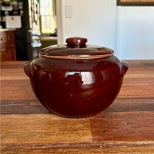 Vintage Brown Bean Pot